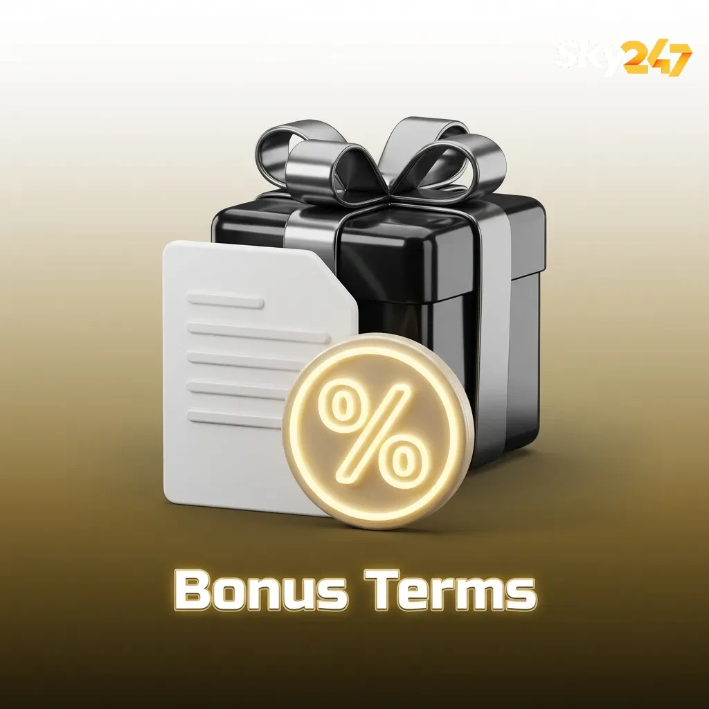 Illustration of “Bonus Terms” with icons and fine print highlighting rules for using online gaming promotions in India