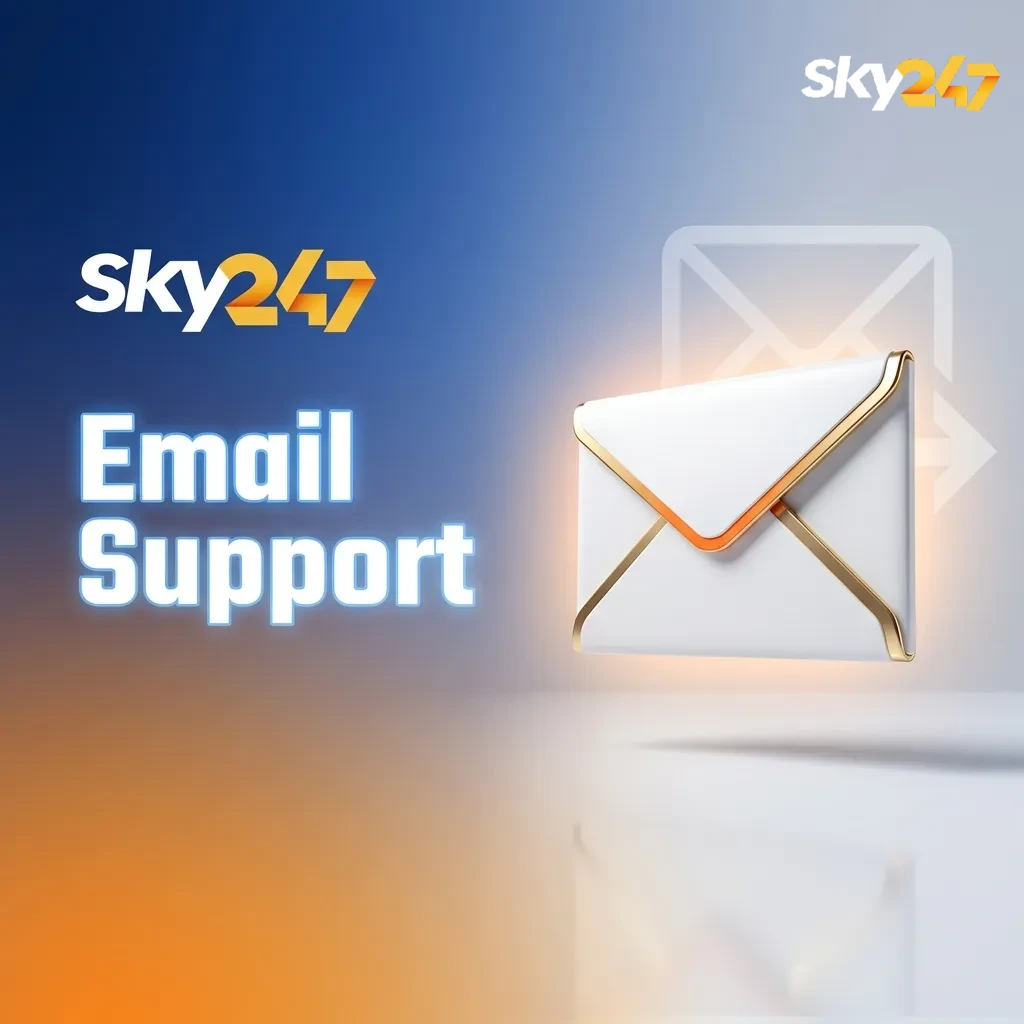 Sky247 customer typing a detailed support email on a laptop with documents and screenshots attached