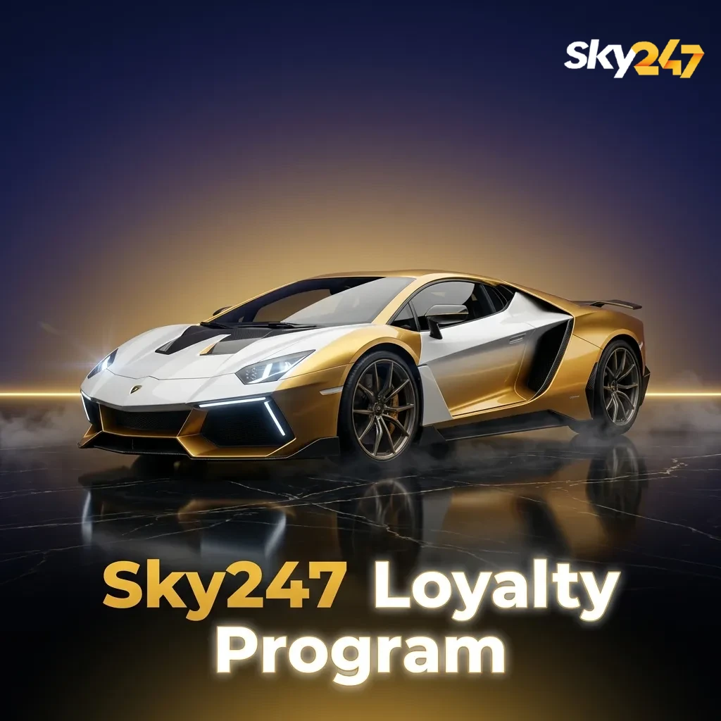 Sky247 Loyalty Program screen showing tier levels, progress bar, and loyalty points for sports and casino betting