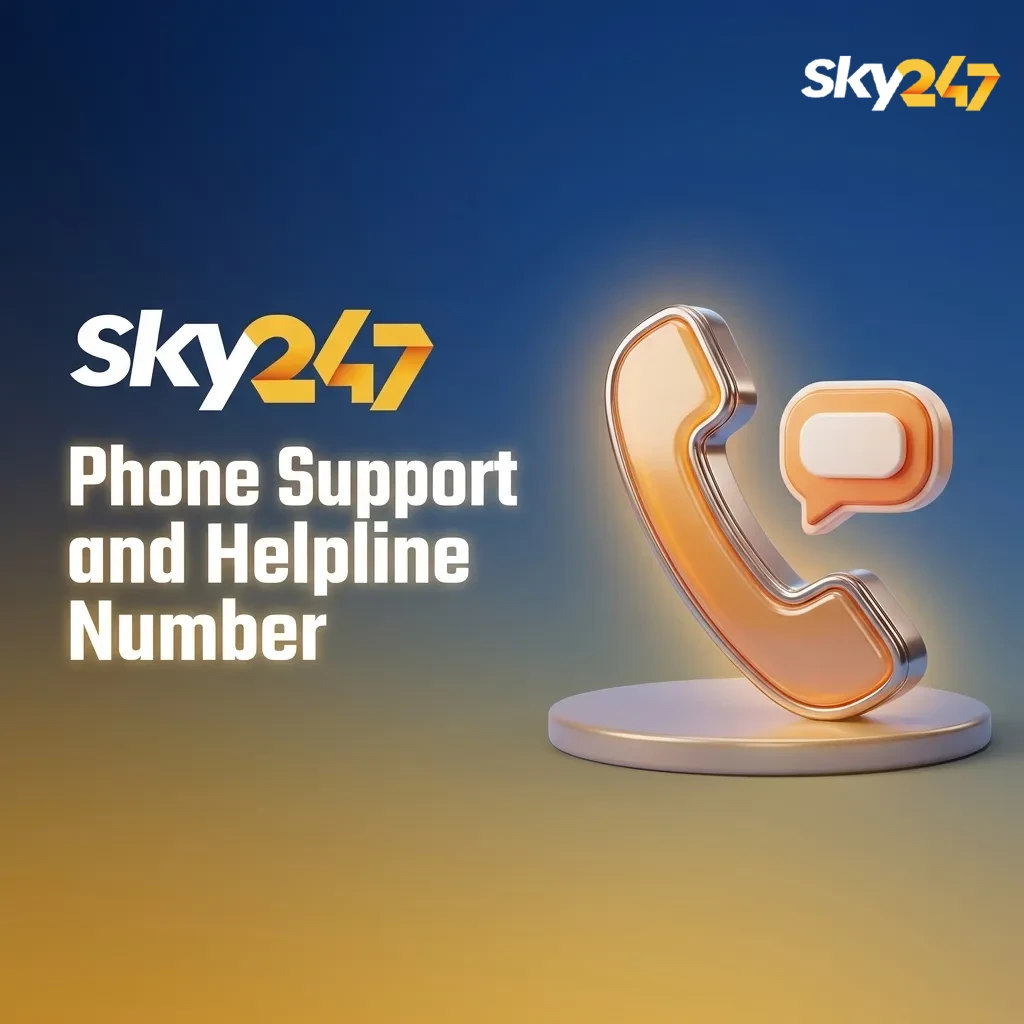Illustration of a person calling the Sky247 24/7 helpline for real-time support on account and payment issues