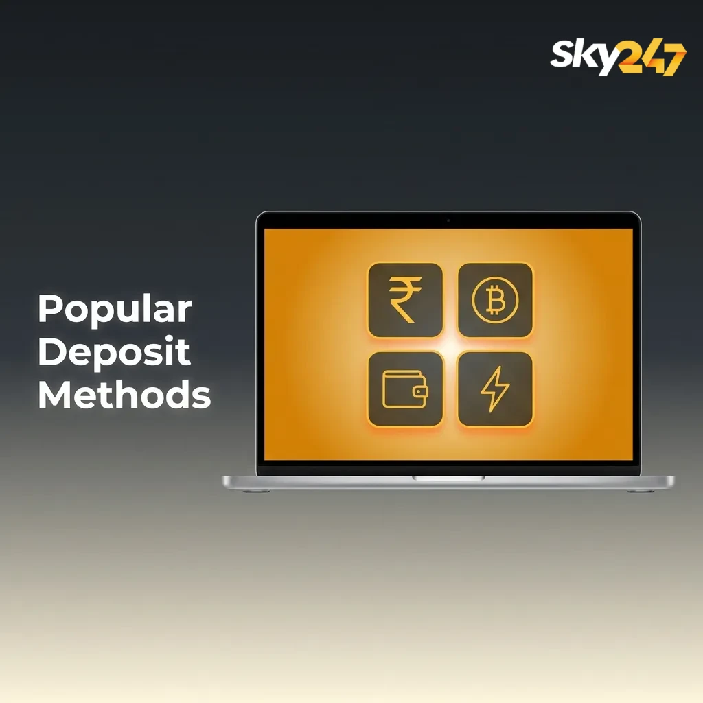 Infographic showing Indian deposit methods: UPI, PhonePe, Paytm, Google Pay, and bank transfers in rupees.