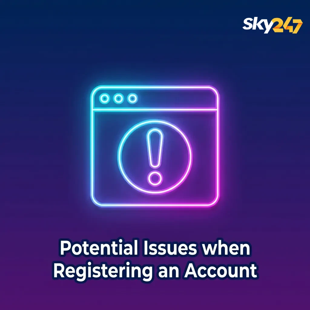 Infographic showing common account registration problems with brief step-by-step solutions and advice to contact support