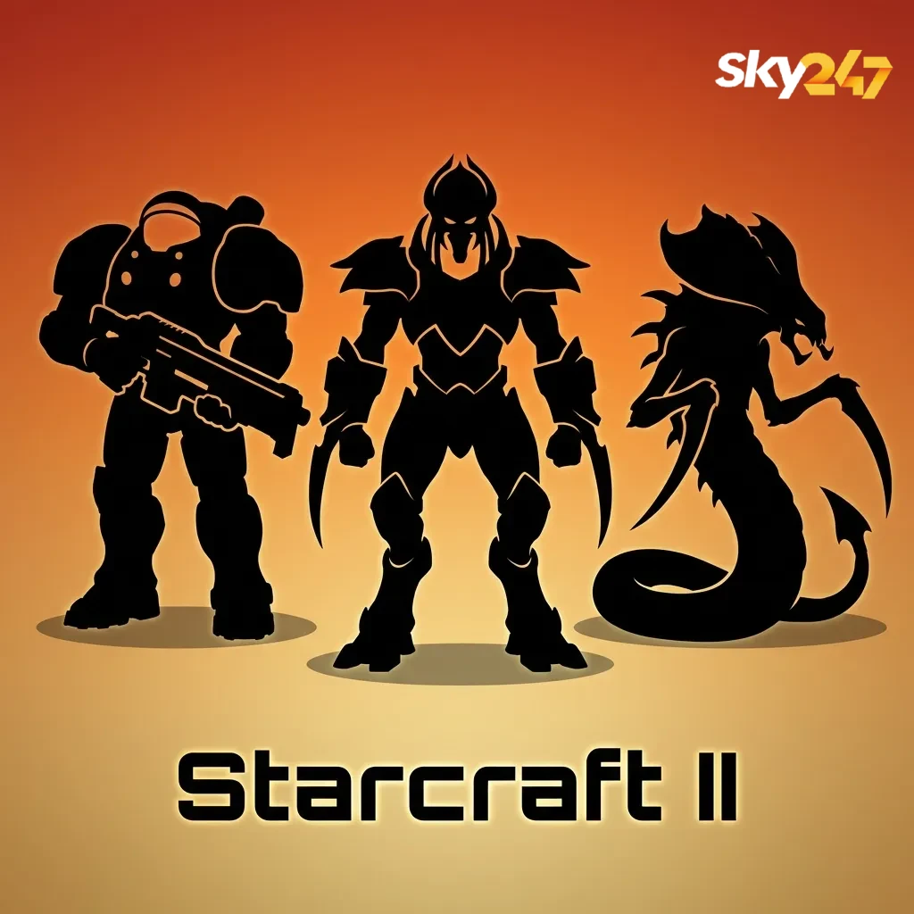 StarCraft II screenshot showing Terran, Zerg, and Protoss armies clashing in a fast-paced esports match interface