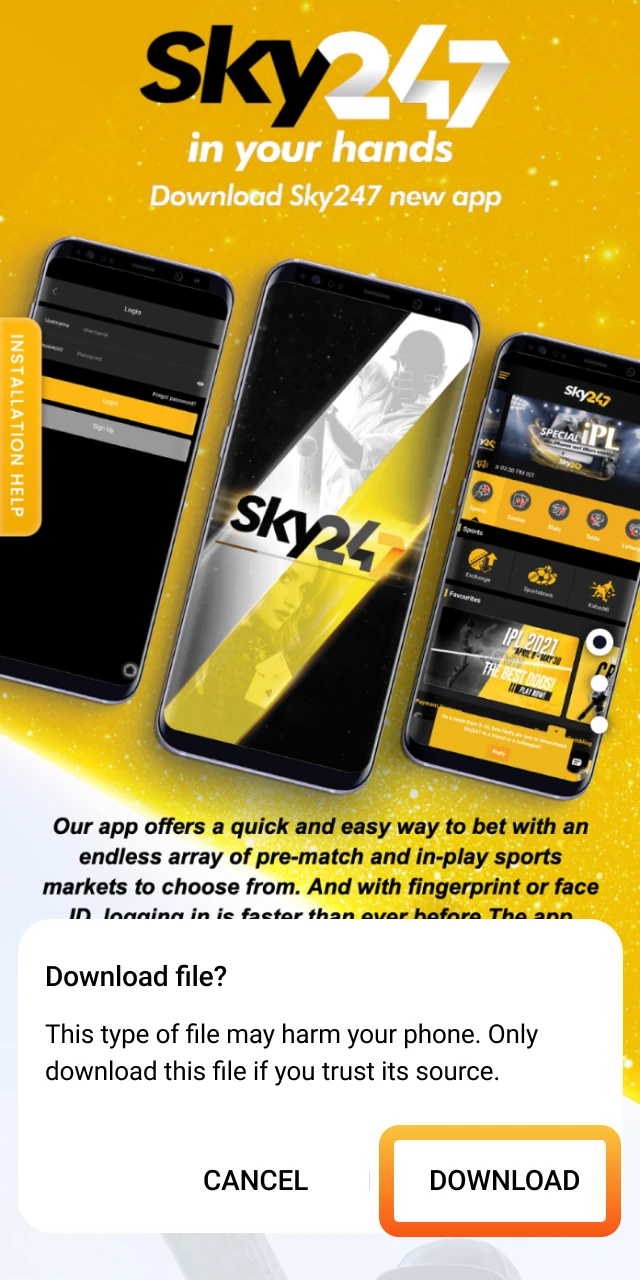 Download the APK File.