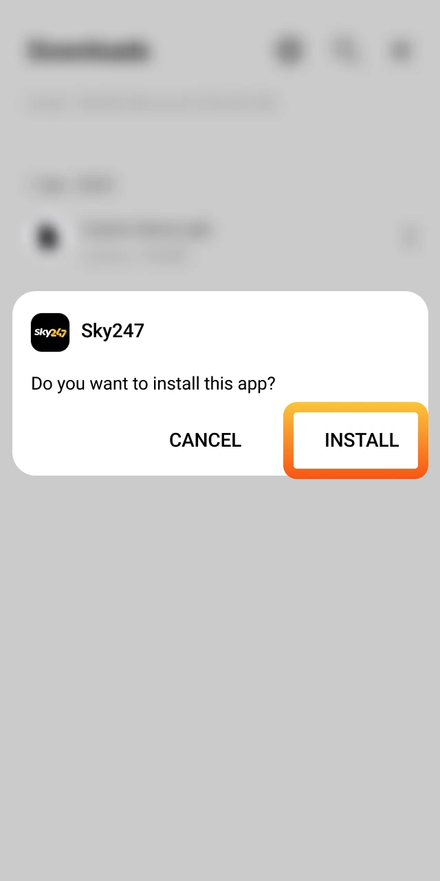 Install the sky247 App.