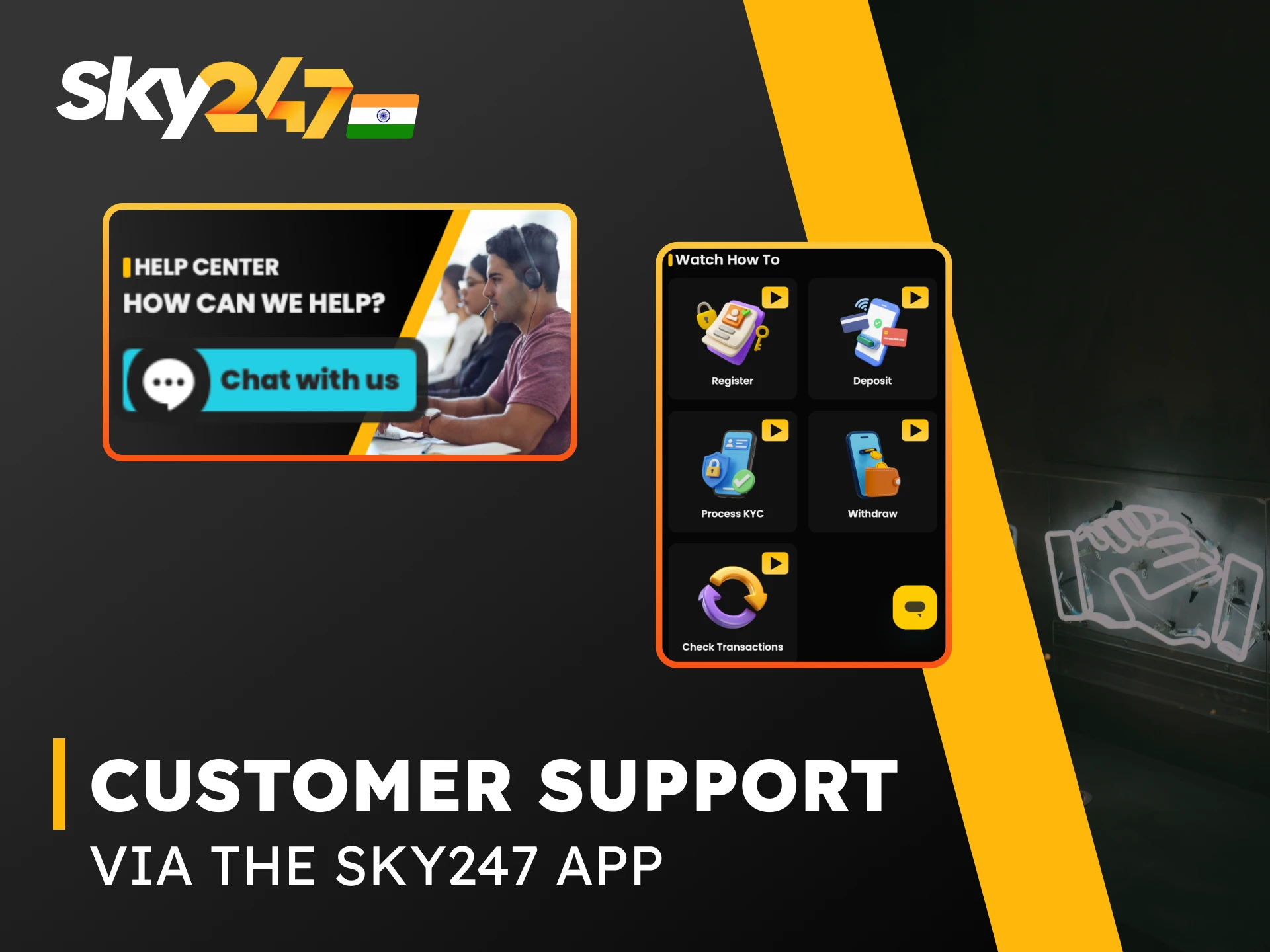Customer Support via the Sky247.