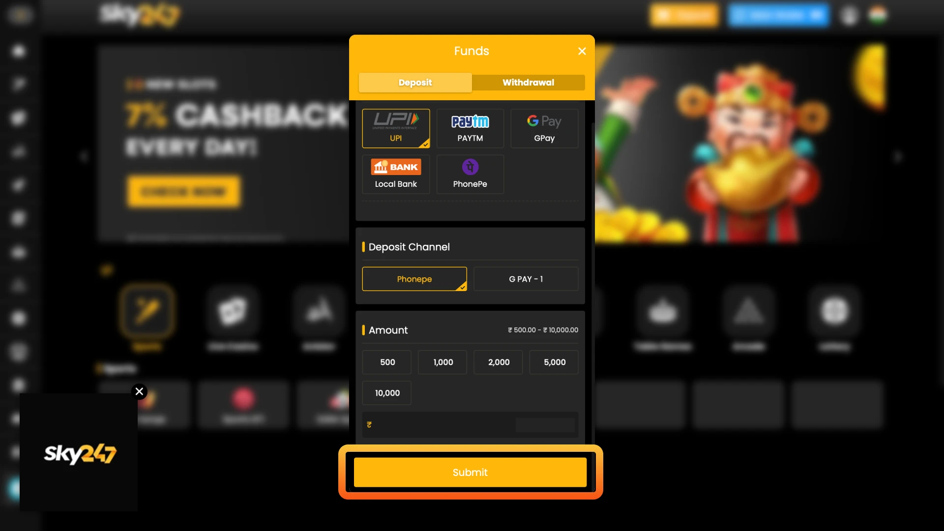 Add Funds to Your Balance.