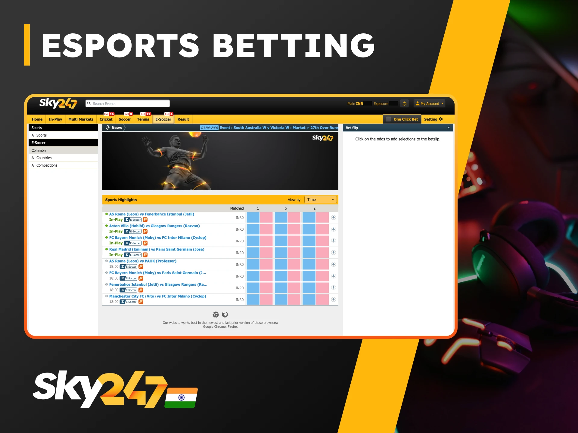Esports Betting on Sky247.