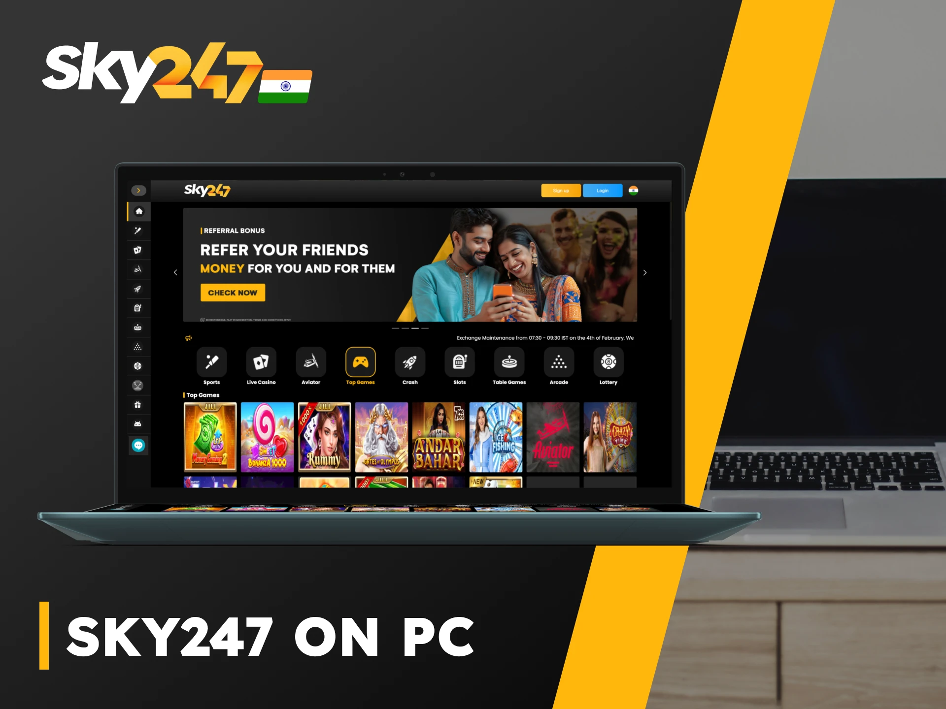 Sky247 on PC.